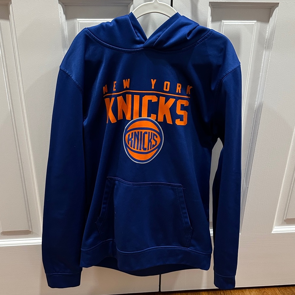 NBA Youth Blue Hoodie with Orange Knicks Logo